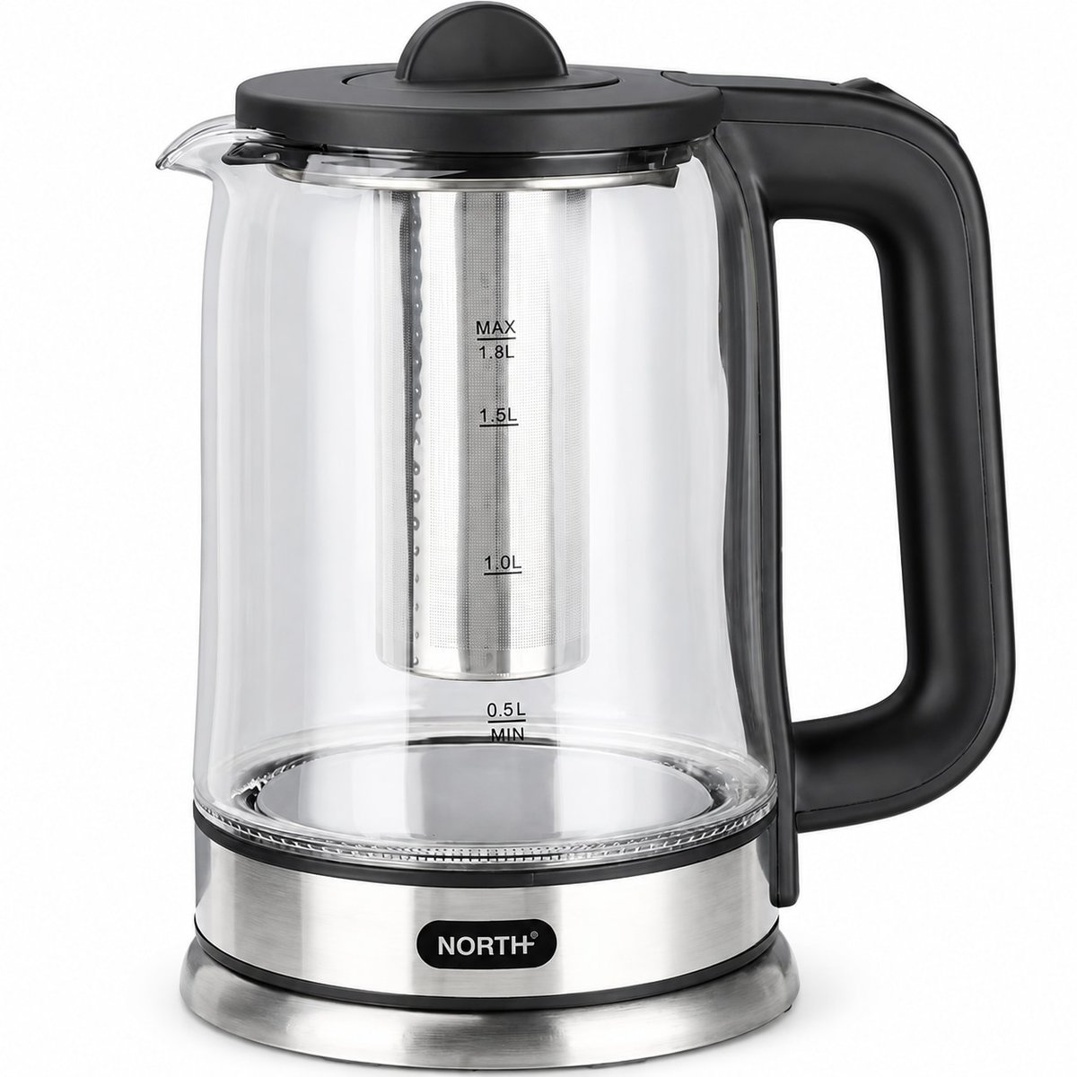 NORTH glaskedel med tefilter, 1,8 L, 1500 W